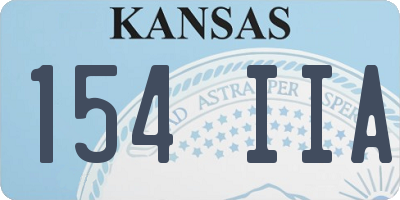 KS license plate 154IIA