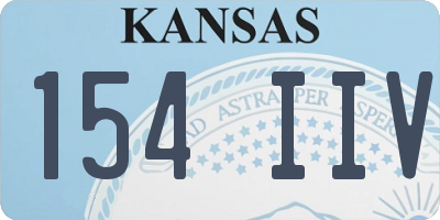 KS license plate 154IIV