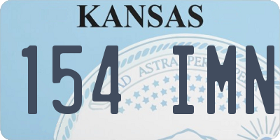KS license plate 154IMN