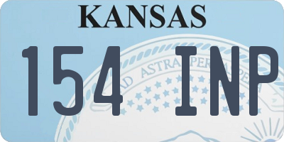 KS license plate 154INP