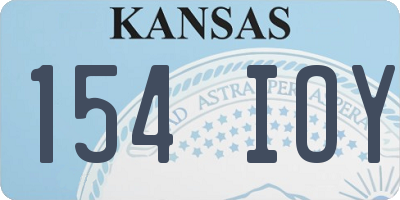 KS license plate 154IOY