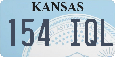 KS license plate 154IQL