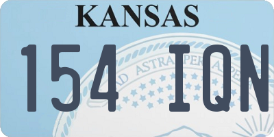 KS license plate 154IQN