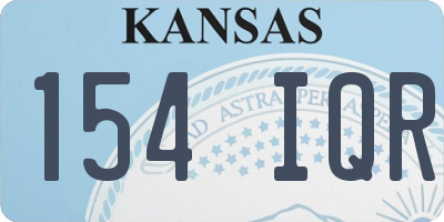 KS license plate 154IQR