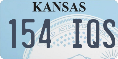 KS license plate 154IQS