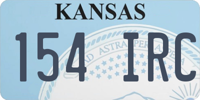 KS license plate 154IRC