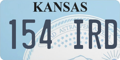 KS license plate 154IRD