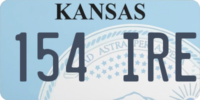 KS license plate 154IRE
