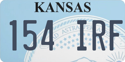 KS license plate 154IRF