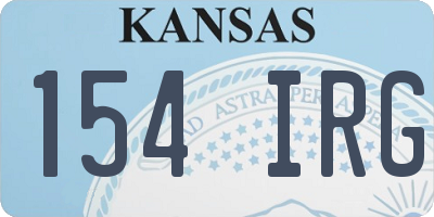 KS license plate 154IRG