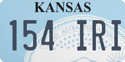 KS license plate 154IRI