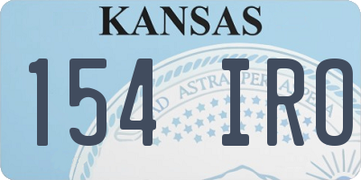 KS license plate 154IRO