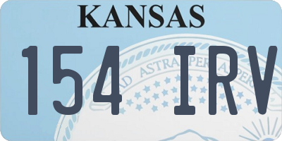 KS license plate 154IRV