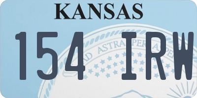 KS license plate 154IRW