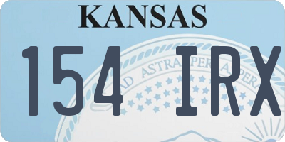 KS license plate 154IRX