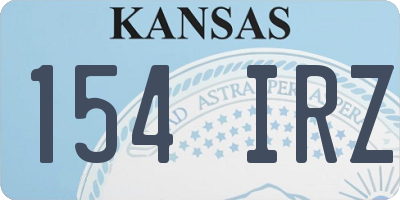 KS license plate 154IRZ