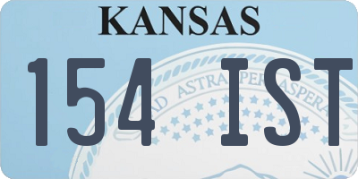KS license plate 154IST