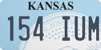 KS license plate 154IUM
