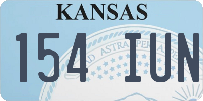 KS license plate 154IUN