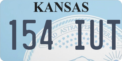 KS license plate 154IUT