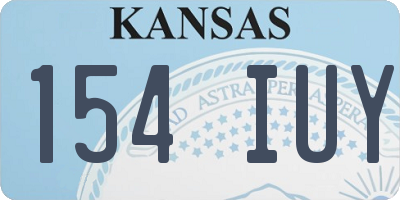 KS license plate 154IUY