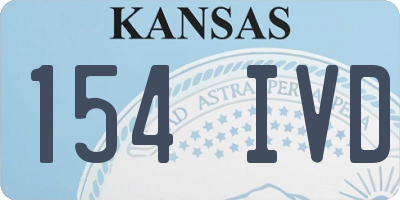 KS license plate 154IVD