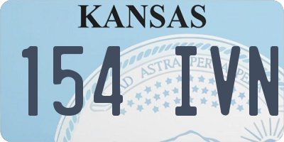 KS license plate 154IVN