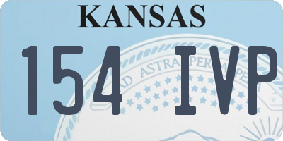 KS license plate 154IVP
