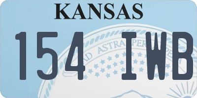 KS license plate 154IWB