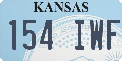 KS license plate 154IWF