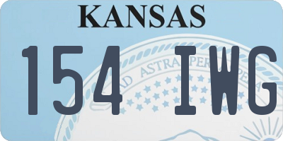 KS license plate 154IWG