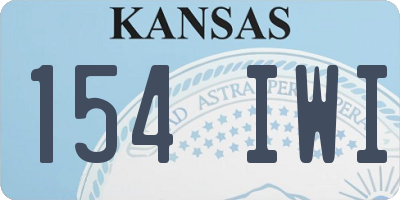 KS license plate 154IWI