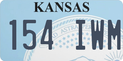 KS license plate 154IWM