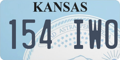 KS license plate 154IWO
