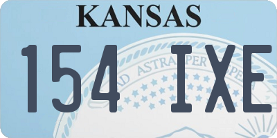 KS license plate 154IXE