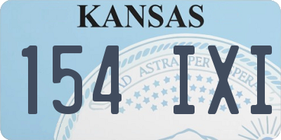 KS license plate 154IXI