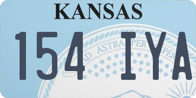 KS license plate 154IYA