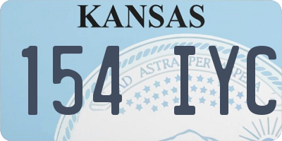 KS license plate 154IYC