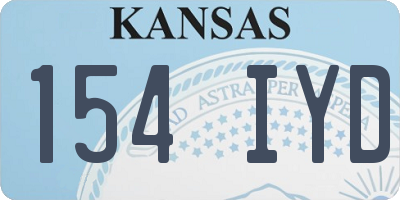 KS license plate 154IYD