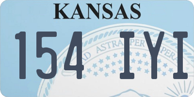 KS license plate 154IYI