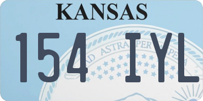 KS license plate 154IYL