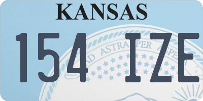 KS license plate 154IZE