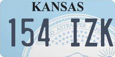 KS license plate 154IZK