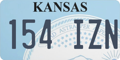 KS license plate 154IZN