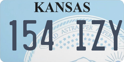 KS license plate 154IZY