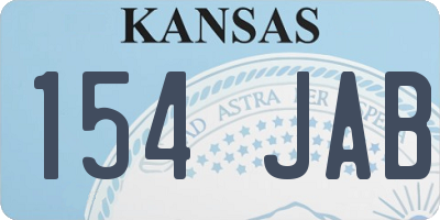 KS license plate 154JAB