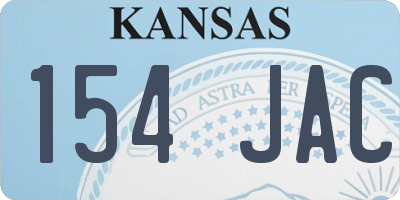 KS license plate 154JAC