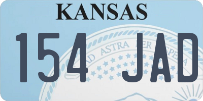 KS license plate 154JAD