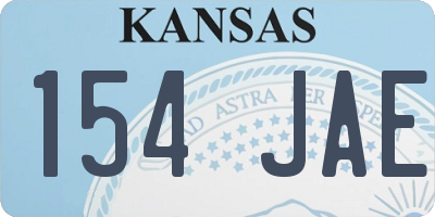 KS license plate 154JAE