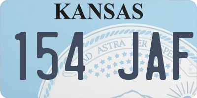 KS license plate 154JAF